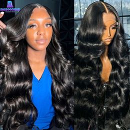 200 Dichtheid Body Wave 13x4 13x6 360 HD Transparante voorkant Haarhaar Wig 30 40 inch Lace frontale pruiken vooraf geplukt voor vrouwen