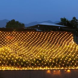 200 LED 9,8ft x 6,6ft Cool Wit Witte Outdoor Bariy String Mesh Licht Decoratieve verlichting 1,5 m x1,5 m Usalight