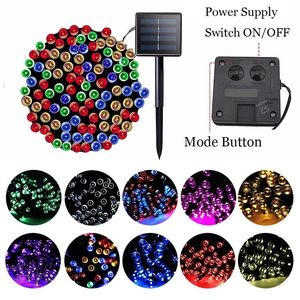 200 LED Solar String Lights Christmas Tree Decorations for Home Outdoor 3 Mode Festoon Light Fairy Garden Jaar Garland Y201020