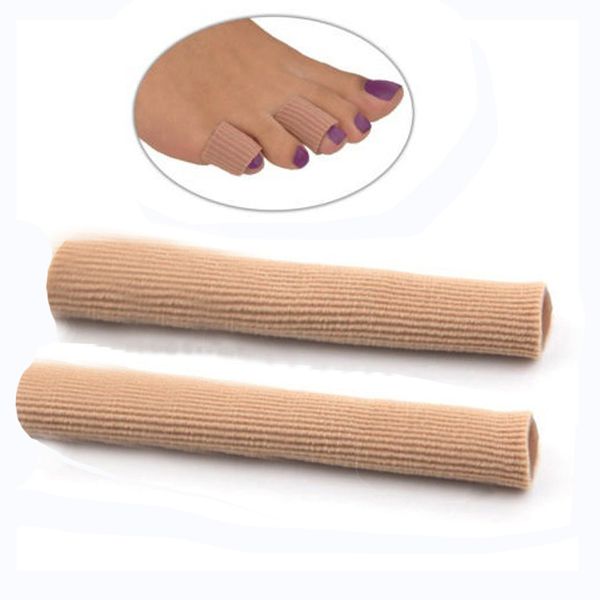 200 + tubo de nailon forro de gel protector de dedos tubo de gel de silicona tubo de dedo cubierto de tela Protector de juanetes callos separador de dedos