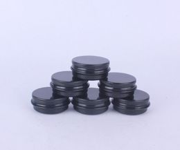 200 stks 15G Lege Mini Black Aluminium Crème Jar Pot Nail Art Make Lip Gloss Lege Cosmetische Metalen Blikjes Containers