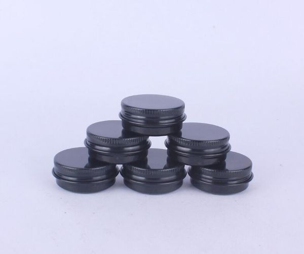 Mini Pot vide en aluminium noir pour crème, 200 pièces, 15g, pour Nail Art, maquillage, brillant à lèvres, conteneurs métalliques vides pour cosmétiques