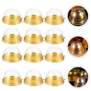 200 pcs Bandeja de círculo negro Campa de pastel de césped Clear Mini Stand Siring Moon Round Mooncake Egg Huevo Crujiente Embalaje 231221