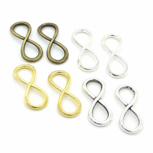 200 PCS / lot Infinity Charm Connector Infinity Symbol Charms Pendentif 32 13mm grande taille 4 couleurs pour option2424