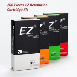 200 stuks gemengd lot EZ Revolution cartridge tattoo-naalden RL RS M1 CM compatibel met cartridge-systeem tattoo-machines grips 240102