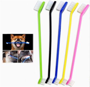 200 PCS Pet Supplies Chat Chiot Chien Toilettage Dentaire Brosse À Dents Brosse À Dents Pour Chien À Double Tête Brosse À Dents Pour Chat Couleur Aléatoire Envoyer Gratuit DHL FEDEX Expédition JL1672