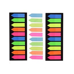 200 Pcs / Set Coloré Fluorescent Sticky Note Transparent Index Sticky Notes Bloc-Notes Mémo Stickies École Fournitures De Bureau BH7321 TYJ