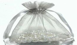 200 PCS Silver Organza Gift Bags Bouchs Bode Favor 9 x 12cm 35 pulgadas x 47 pulgadas 8103929