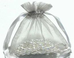 200 pc's zilveren organza cadeaubas zakken zakje bruiloft gunst 9 x 12 cm 35 inch x 47 inch 2344825