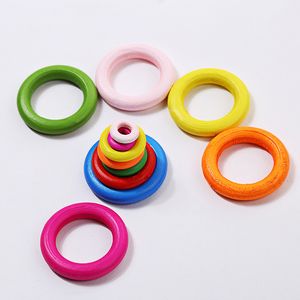 200 unids/lote 15-45mm madera teñida Natural anillos circulares de madera brazaletes cuentas sueltas accesorios de joyería para pulsera collar niños fabricación DIY