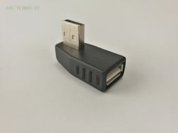 200 pièces en gros 2.0 USB mâle et femelle prise de courbure gauche vers connecteur adaptateur convertisseur Jack M / F, adapté aux ordinateurs portables et l