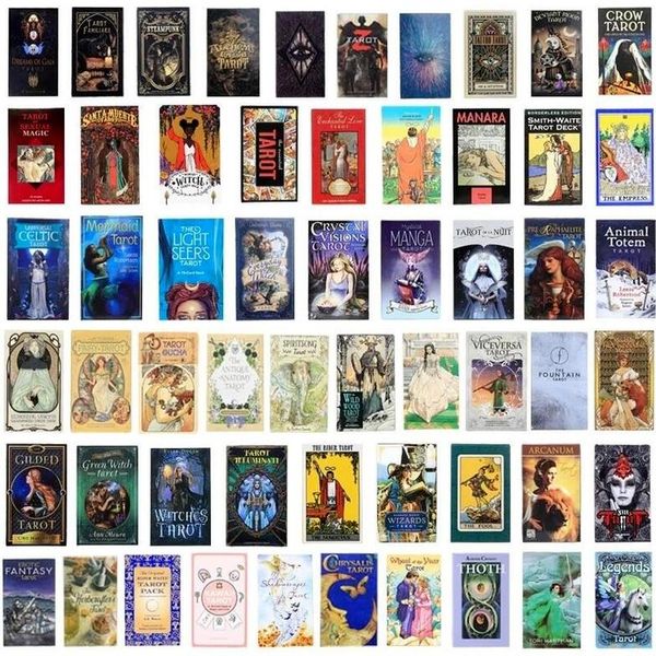 200 juegos de cartas de Tarot de estilo Oracle Golden Art Nouveau The Green Witch Universal Celtic Steampunk juego de mesa para fiesta Favor CG001