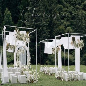 200 X 220 CM Grand Rectangle Décoration De Mariage Pavillon Extérieur Pelouse Mariage Tissu Présentoir Arc De Fleurs Grand Événement Fête Toiles De Fond Décor Cadre