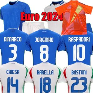 Fans de jugadores 2024 2025 Italia Chiesa Soccer Jerseys Retegui Raspadori Jorginho DiMarco Barella di Lorenzo Bastoni Donnarumma 24 National Football Men Camisa 4XL