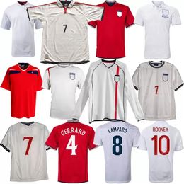 2000 2002 2004 2006 2008 2010 2012 Retro Soccer Jersey Team National Gerrard Shearer Lampard Rooney England Owen Terry Classic Vintage Football Shirt