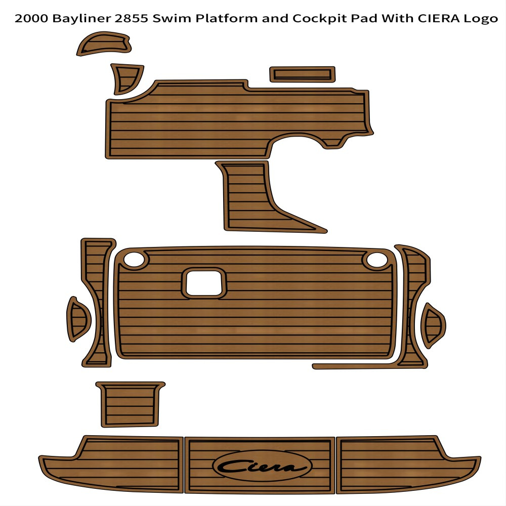 2000 Bayliner 2855 Swim Platform Cocpit Mat Bate Eva Foam Faux Teak Deck Deck Pad Pad Self -поддержка Ahesive Seadek Gatorstep Style Flooring