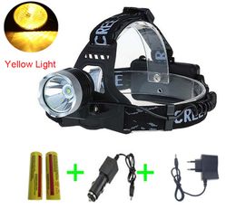 2000 Lumen Head Light C-XM-L T6 LED 3-Mode Phare Phare lanterna Jaune Lumière Lampe Phare luz bicicleta Torche