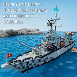 2000 + PCS Building Blocs Warship Battleship Kits for Kids City Hélicoptère Ship Military Bricks Kit Educational Toys for Boys