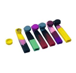 2000 pièces Pipes portables Spot Envoyer un tuyau de vanille-silicone avec un filtre incassable pour l'huile de fumée en métal concentré