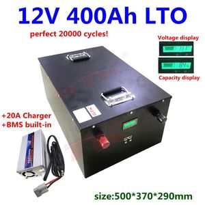 20000 Cycli LTO 12V 400AH 350AH Lithium Titanate Batterij met BMS voor Solar System Motorhome RV Energy System + 20A Charger