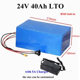 20000 Cycli LTO 24 V 40AH 30AH Lithium Titanate Batterij ITH 10S 50A BMS voor Ebike Scooter Elektrische Skatebord + 28v 5A-oplader
