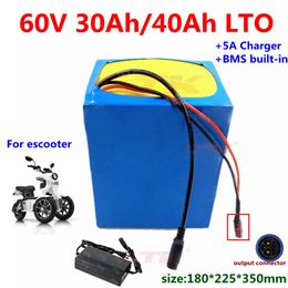 20000 Cycli LTO 60V 30AH 40AH lithium titanaat batterij met BMS voor ebike Escooter Motorcycle Energy Backup Power + 5A Charger