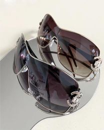 2000039S rétro en une pièce lunettes de soleil Femmes Luxury Emballage surdimensionné autour des verres de soleil UV400 Ladies 2022 New Eyewear Shades 5980843