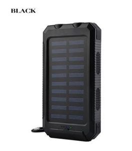 20000mAh Double chargeur de chargeur solaire USB Banque d'énergie solaire à lumière LED étanche à LED avec boussole F48