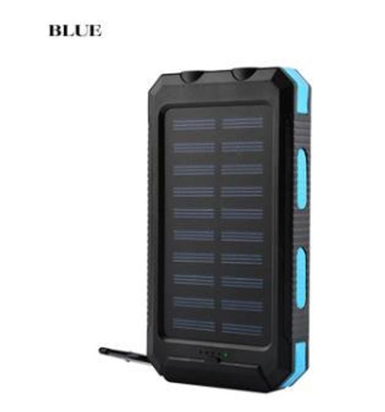 20000mAh Double chargeur de chargeur solaire USB Banque d'énergie solaire à lumière LED étanche à LED avec boussole 5f2