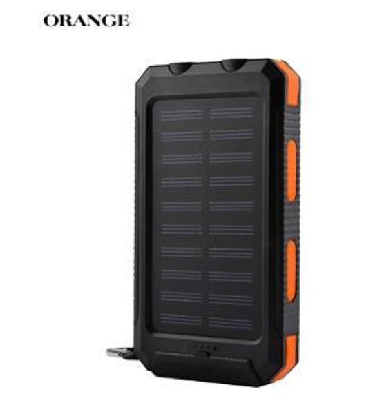 20000mAh Double chargeur de chargeur solaire USB Banque d'énergie solaire à lumière LED étanche à LED avec boussole E8A