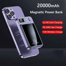 Chargeur magnétique sans fil 20000mAh PD 20W 22.5W, charge rapide pour iPhone 14 13 12 pro Samsung Xiaomi, Mini Powerbank