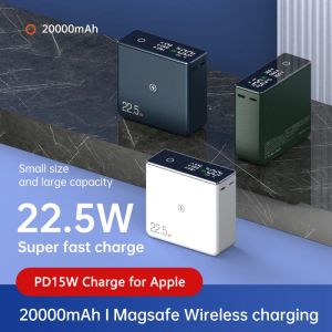 Banque d'alimentation magnétique sans fil 20000mAh 22.5W, chargeur Super rapide, Powerbank pour iPhone 14, Samsung Huawei, chargeur Portable