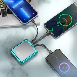 Mini banco de energía de 20000 mAh, cargador portátil con Cable integrado para iPhone 13 12 Pro Samsung S22 S21 Huawei Xiaomi Poverbank