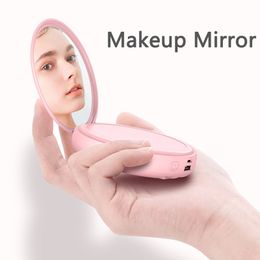 20000mAh Mini Power Bank Miroir de maquillage Chargeur portable pour iPhone 14 13 Samsung Chargeur de batterie externe avec câble Powerbank