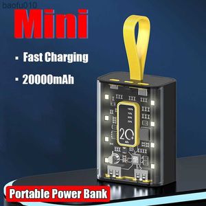 20000mAh Mini Power Bank Chargeur de batterie externe portable Charge rapide Batterie externe réglable 8LEDs pour iPhone Samsung L230712