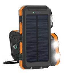 20000mAh nouvelle banque de puissance solaire étanche banques d'alimentation 2A sortie chargeur Portable de téléphone Portable