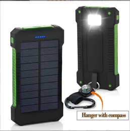 20000 mAh draagbare zonne -power bank laadpopbank met verdedigingen externe batterijlader sterk LED -licht externe dubbele USB Solar PowerBank Groothandel