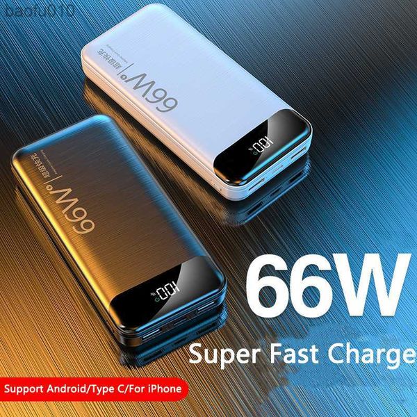 20000mah Power Bank 66W Carga rápida Powerbank Cargador de batería externo portátil para iPhone Huawei P40 Xiaomi Mi 9 Poverbank L230712