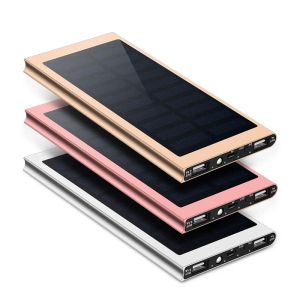 20000mAh Banque d'alimentation solaire Portable Chargeur de téléphone de batterie externe Double Powerbank USB pour iPhone 8 XS Max Xiaomi Huawei Poverbank