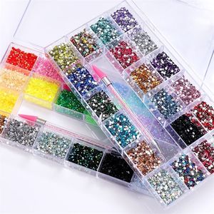 20000pcsset m Clear Crystal s Round Flatback Colorful Glitter Gems Accesorios DIY 3D Nail Art Decoraciones 220607