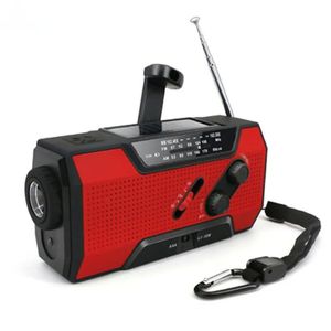 Lámpara Solar de 2000mAh, Radio de emergencia AM/FM/WB, manivela manual, batería USB con 4 Luz de lectura LED, linterna, banco de energía LL