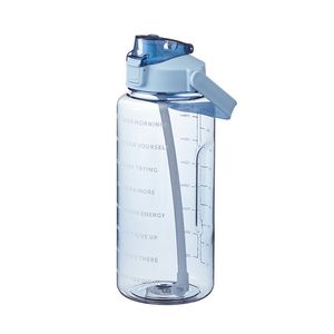 2000 ml/64oz grote halve gallon kruik waterfles lekvrije BPA gratis motiverende tijd marker met rietje de hele dag hydratatie fitness sport kantoor gym buiten hw0274