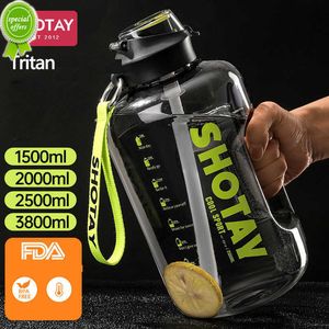 2000ml Tritan Sport Bouteille Bouilloire Grande Bouteille GYM SANS BPA 1 Gallon Bouteille D'eau Boisson Bouteille D'eau Bouteille Tasse 1.5 2 Litre