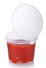 2000 stks 25 ml 1oz Food Grade PP Kruidenbeker Wegwerp Tasting Cup Salad Saus Take-Out Opbergbeker