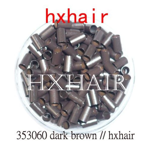 2000 Uds 35mm tubo de cobre Micro anillos enlaces cuentas negro DBrown marrón LBrown Blonde2748568