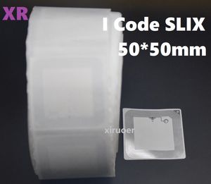 Étiquette rfid vierge 2000 MHZ, 13.56 pièces, autocollant à puce I Code SLIX, autocollant en papier carré 50x50mm, Iso15693 vierge pour système de billetterie de suivi de livres