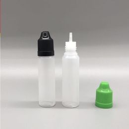 2000Pcs / Carton 15ml PE Flacons en plastique en forme de stylo 1/2 OZ Flacons compte-gouttes d'huile essentielle Eliquid avec bouchons colorés à l'épreuve des enfants Odnki