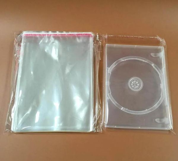 2000pcs CD DVD Bolsas de plástico Bolsas de plástico Soporte de la carcasa de disco Bolsa de envasado de celofán de plástico transparente