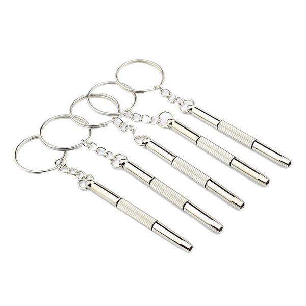 2000 pcs/lot Mini 3 en 1 porte-clés porte-clés tournevis Mobile lunettes de soleil montre Kit de réparation outil outils