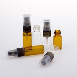 2000pcs Mini 3 ml 5 ml glazen spuitflessen Amber Clear Cosmetic Perfume Sample Vial voor reiziger Easy Take